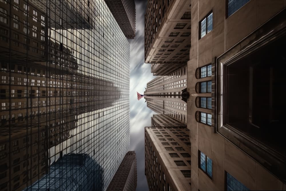 Towering City Reflections by Sabine Weise — canvas wall art