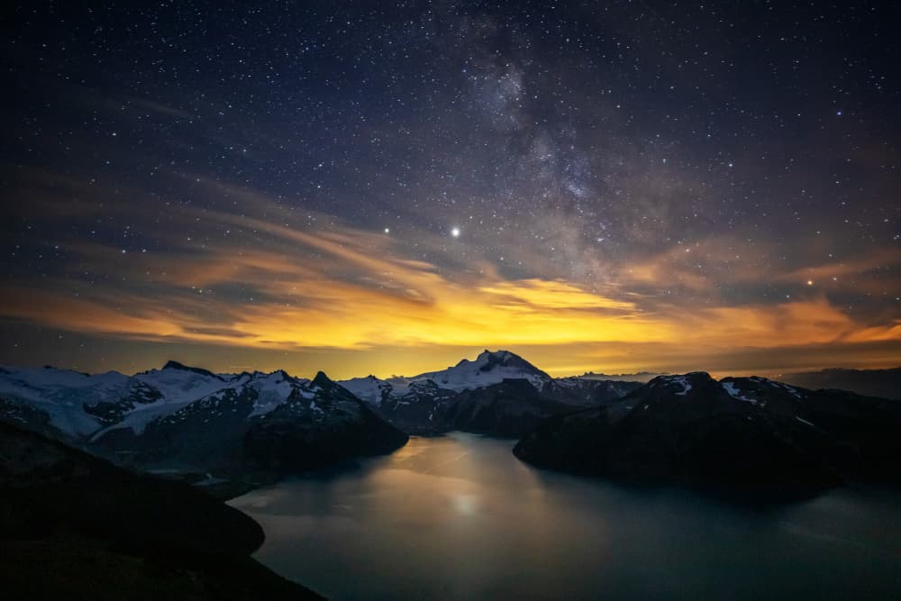 Milky Way Over Peaks by Li Ying — canvas wall art