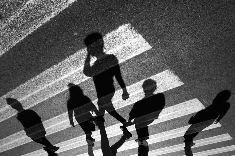 Shadows On The Crosswalk by Tamas Dragon — canvas wall art