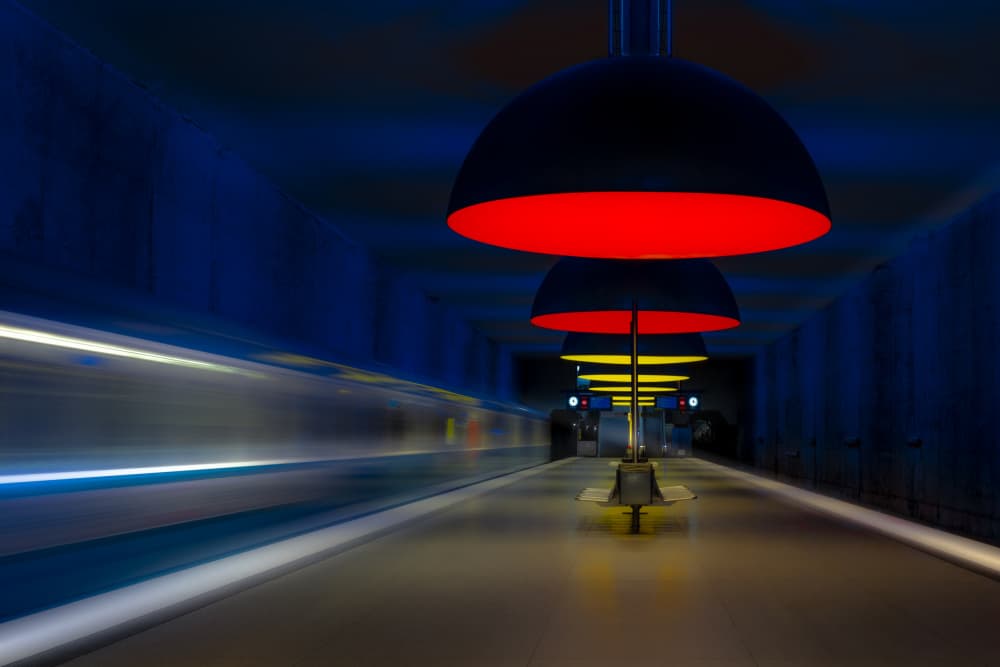 Dynamic Subway Lights by Andy Dauer — canvas wall art