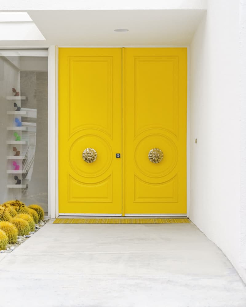 Canary Yellow Doors on a Mid-Century Modern by Tom Windeknecht — canvas wall art