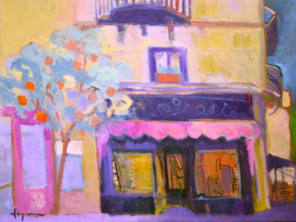 Vibrant Café Scene by Dorothy Fagan — canvas wall art