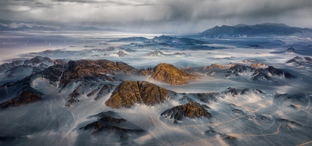 Storm Over Desert Peaks by Yuan Cui — canvas wall art