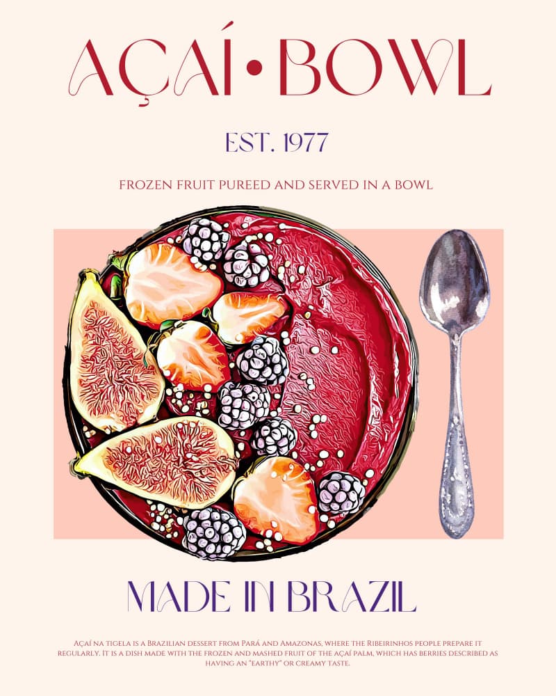 Vibrant Açaí Bowl by Nazma Khokhar — canvas wall art
