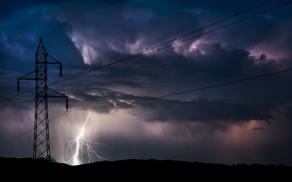 Electric Storm Pylon by Samir Pajic — canvas wall art