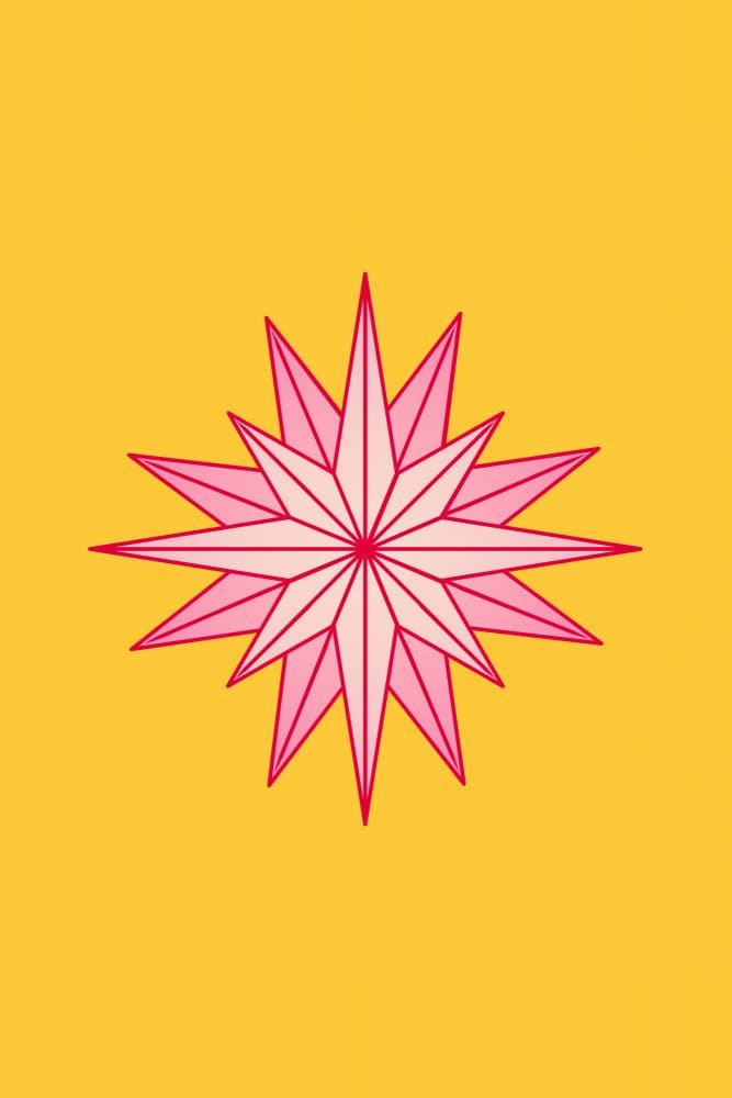 Bright Pink Starburst by Karen Menzenbach — canvas wall art