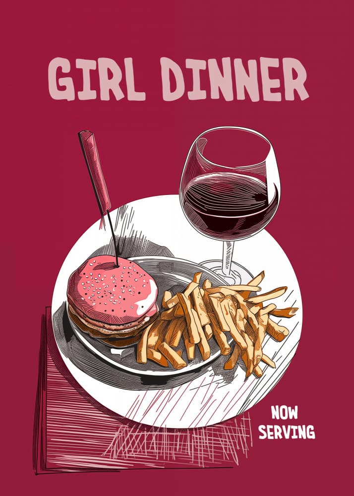 Girl Dinner Delight by Andreas Magnusson — canvas wall art