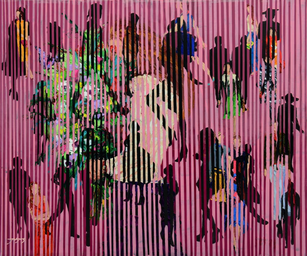 Dynamic Pink Crowd by Jukyong Park — canvas wall art