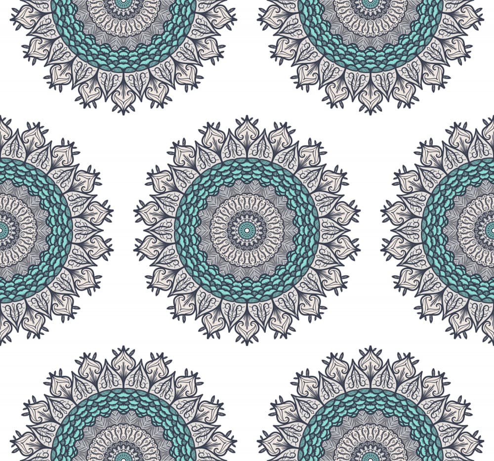 Teal Mandala Pattern by Marika Barsrsind — canvas wall art