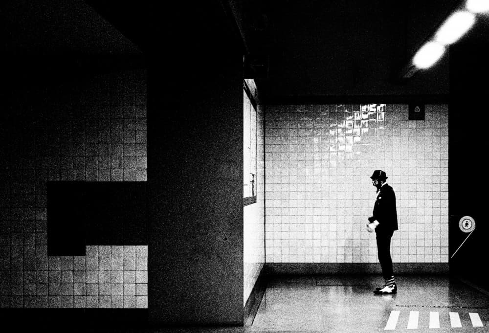 Solitary Subway Man by Paulo Abrantes — canvas wall art