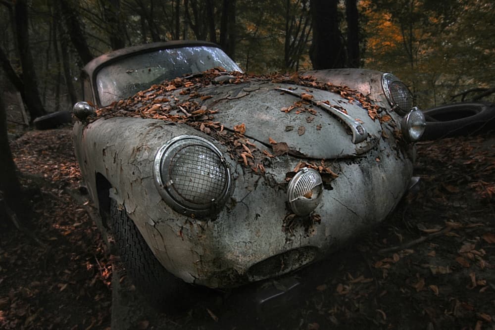 Abandoned Classic Car by Holger Droste — canvas wall art