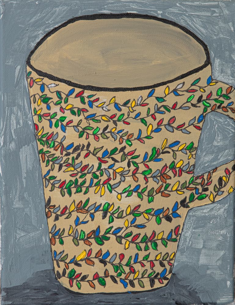 Colorful Leaf Mug by Dale Hefer — canvas wall art