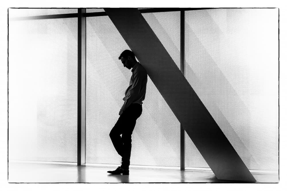 Pensive Man Silhouette by Michel Groleau — canvas wall art