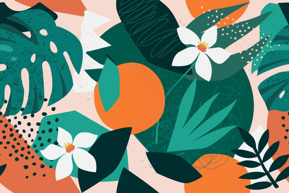 Vibrant Tropical Oranges by Angelina Bambina — canvas wall art