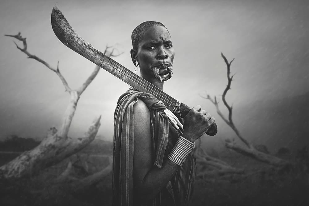 Mursi Warrior's Machete by Svetlin Yosifov — canvas wall art