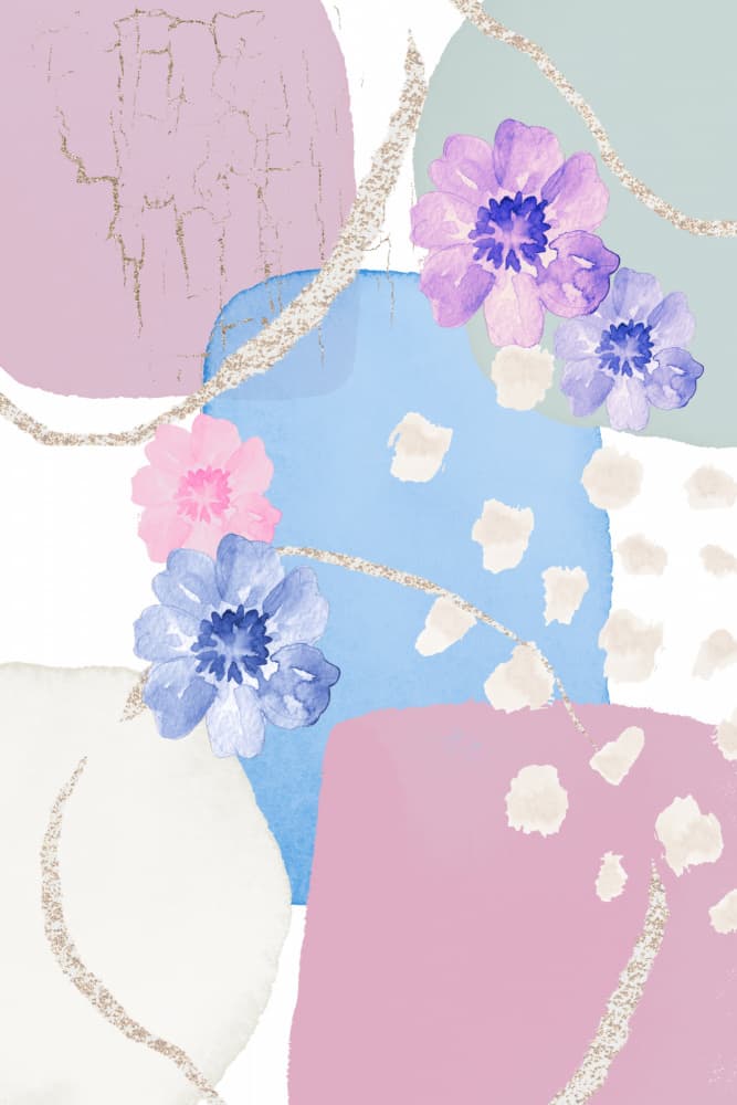 Pastel Abstract Flowers by Sally Ann Moss — canvas wall art