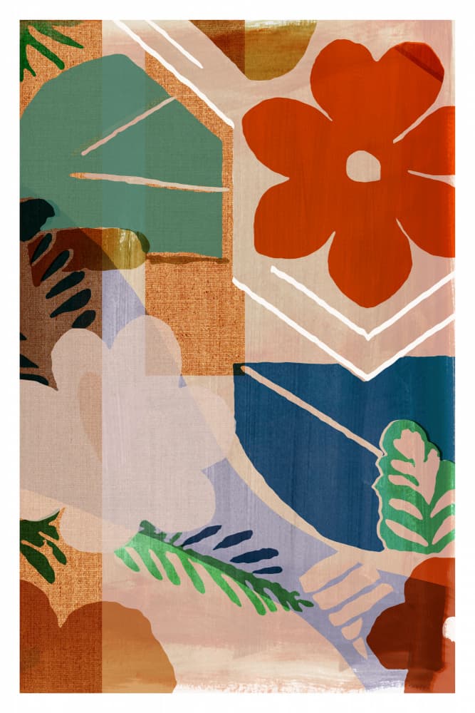 Abstract Floral Collage by casa cartissi — canvas wall art
