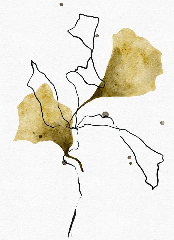 Golden Abstract Bloom by Ankie Kooi — canvas wall art