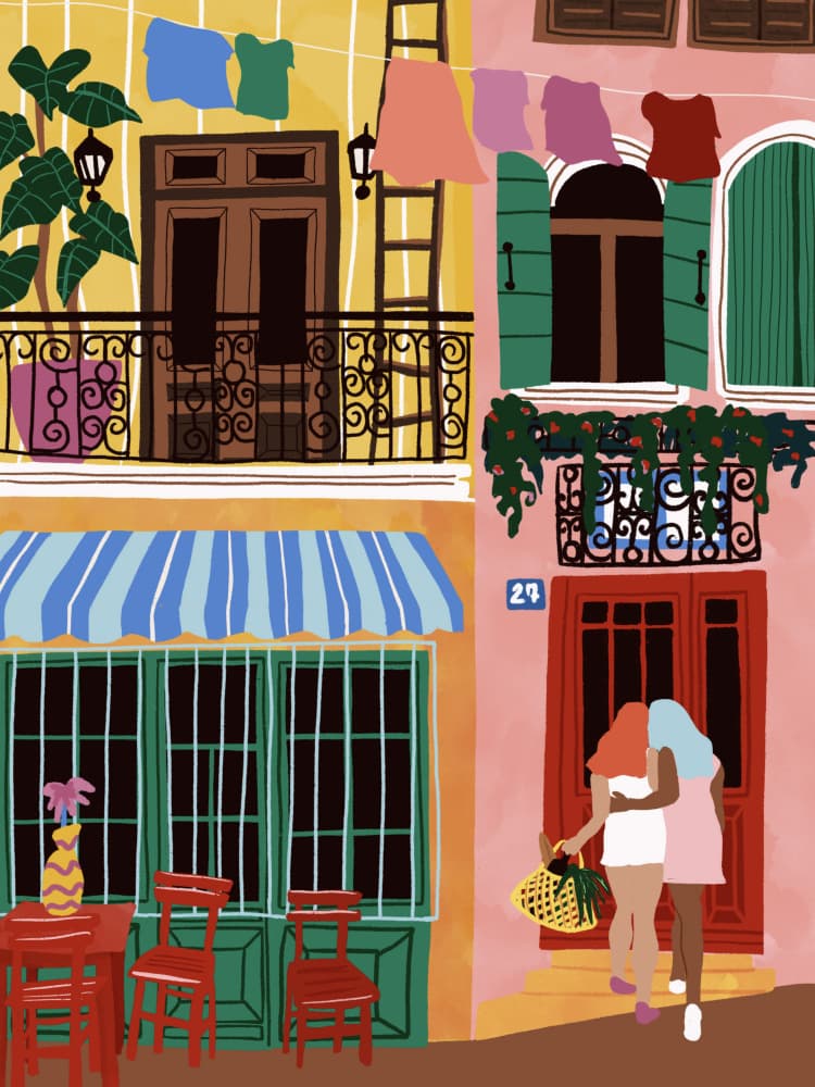 Summer City Romance by Ceyda Alasar — canvas wall art