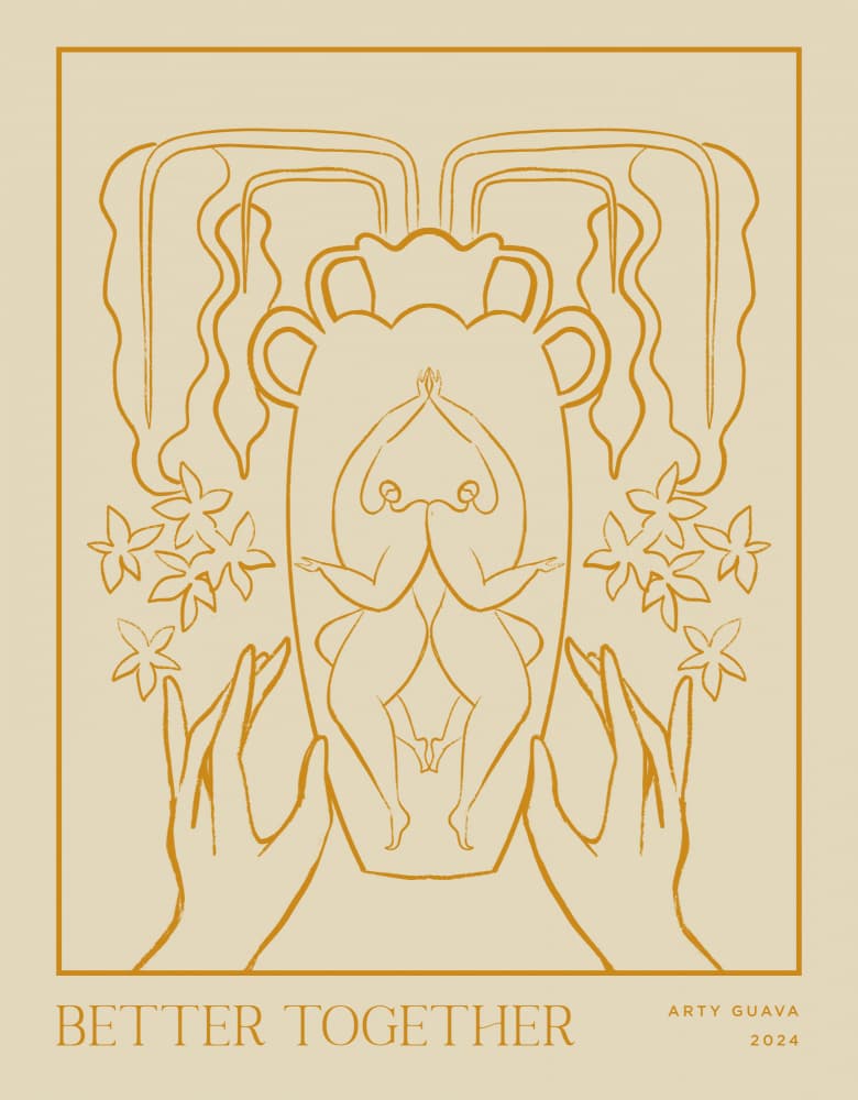 Vessel Collection : Better Together (LineArt) by Arty Guava — canvas wall art