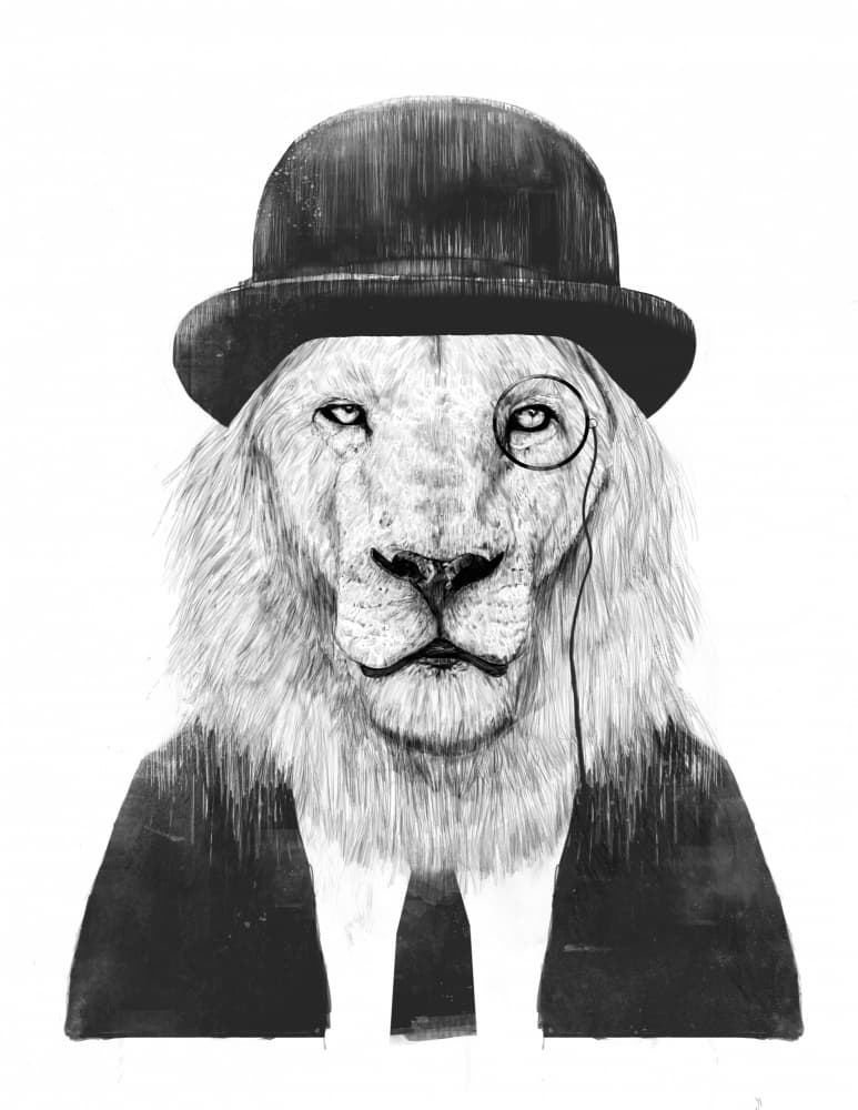 Dapper Lion Gentleman by Balazs Solti — canvas wall art