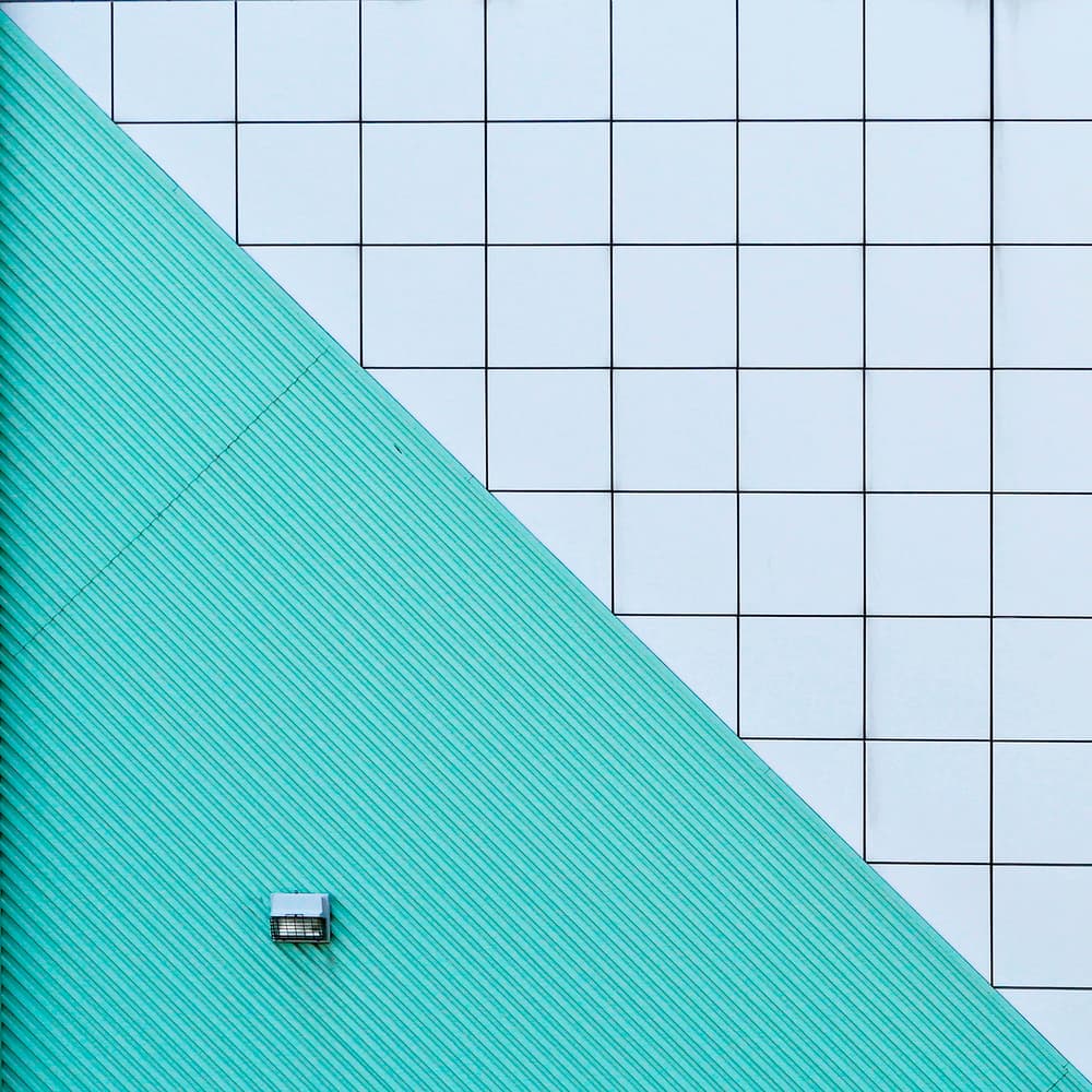 Geometric Teal Wall by Massimo Della Latta — canvas wall art