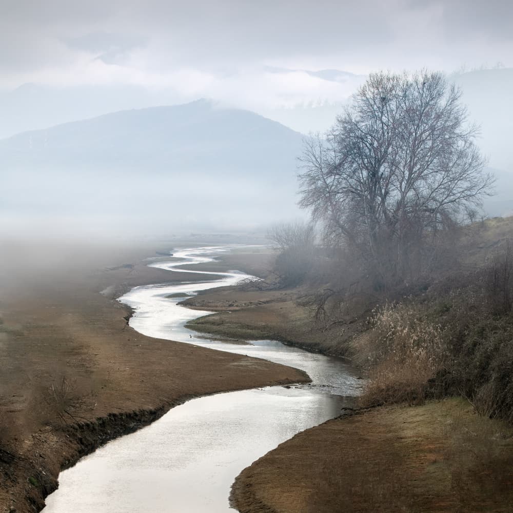 Misty River Serenity by George Digalakis — canvas wall art