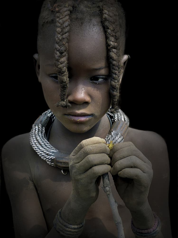 Pensive Braided Girl by Irene Perovich — canvas wall art