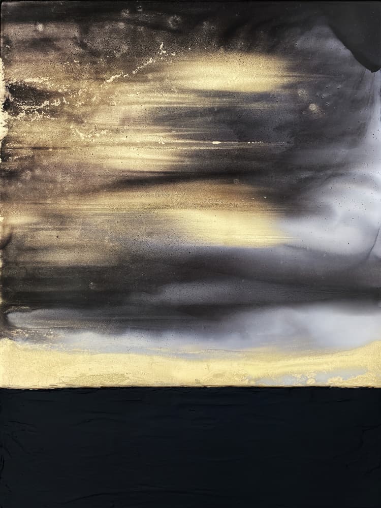 Abstract Golden Horizon by Alyson Storms — canvas wall art