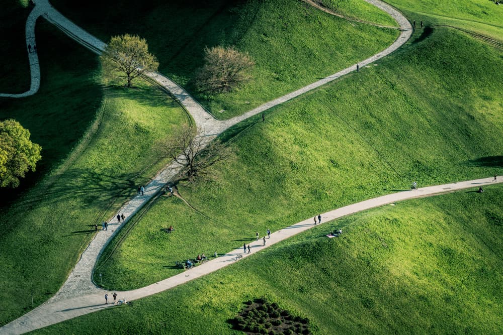 Winding Green Park Paths by Dieter Reichelt — canvas wall art