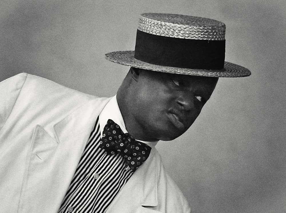 Dapper Man Boater Hat by Michael Burlak — canvas wall art