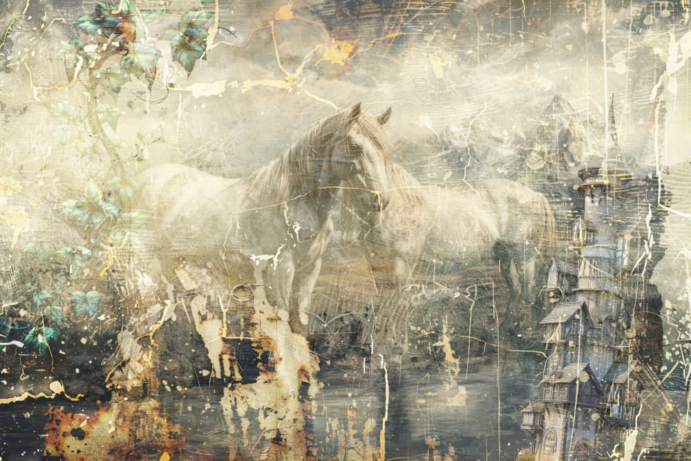 Horse Vintage Art Wallart 03 by Rafal Kulik — canvas wall art
