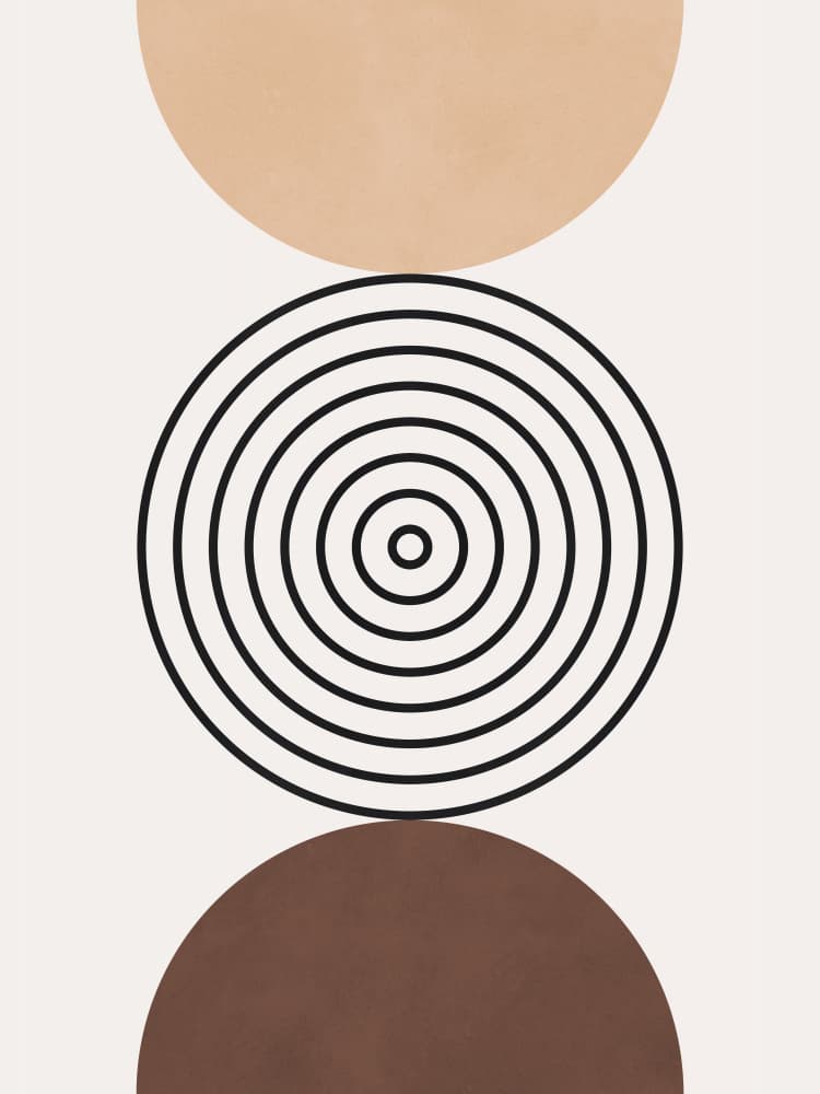 Concentric Circles Earth Tones by Vitor Costa — canvas wall art
