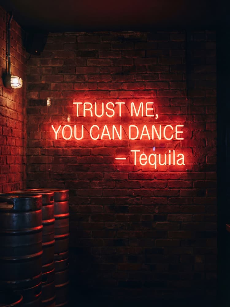 Neon Tequila Dance Quote by Andreas Magnusson — canvas wall art