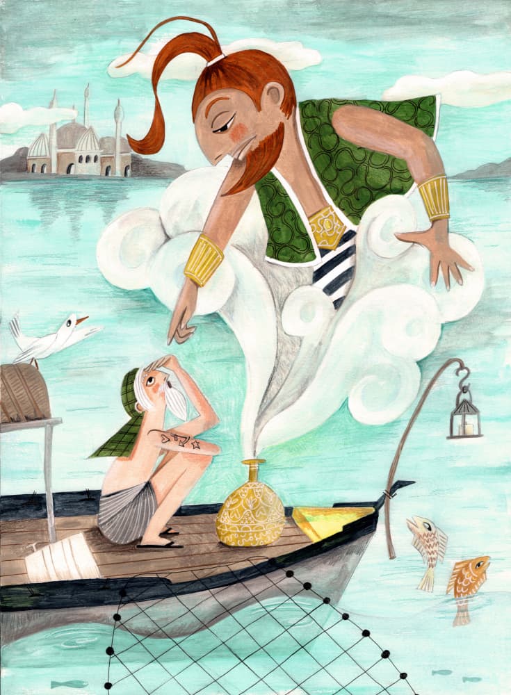 The Fisherman and the Jinni by Caroline Bonne Müller — canvas wall art