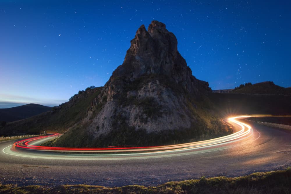 Starry Mountain Road by Arsen Alaberdov — canvas wall art