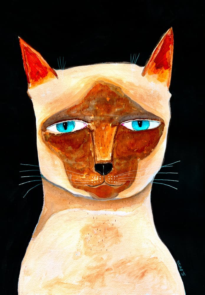 Blue Eyed Siamese Cat by Sharyn Bursic — canvas wall art