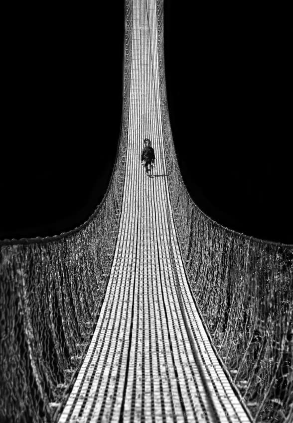 Solitary Bridge Crossing by Yvette Depaepe — canvas wall art
