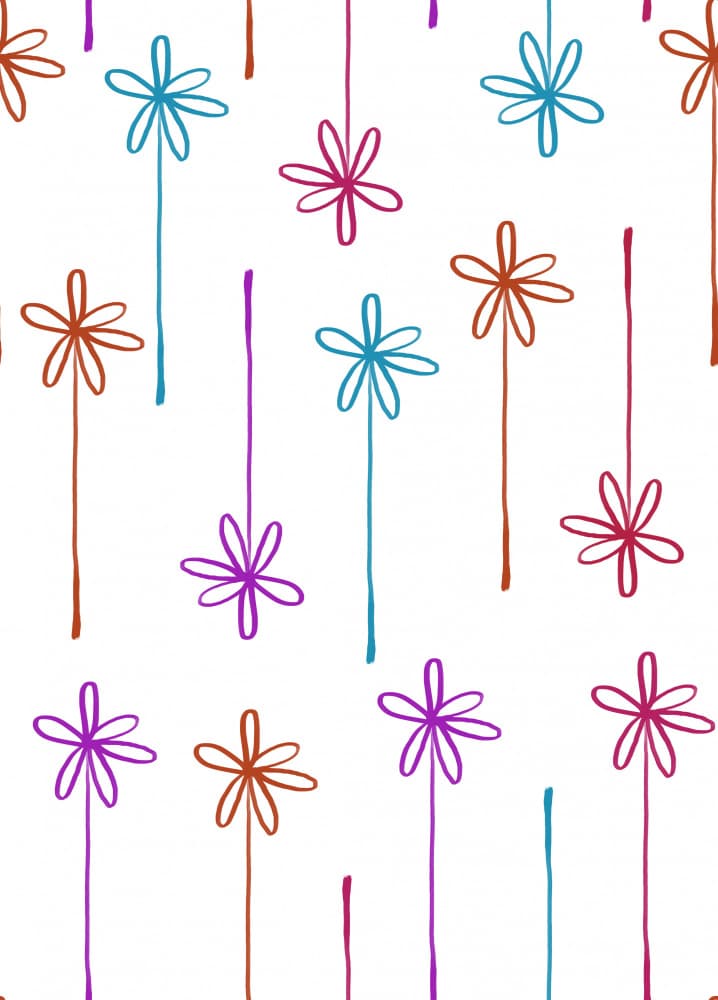 Colorful Whimsical Flowers by Pecilia Mariano — canvas wall art