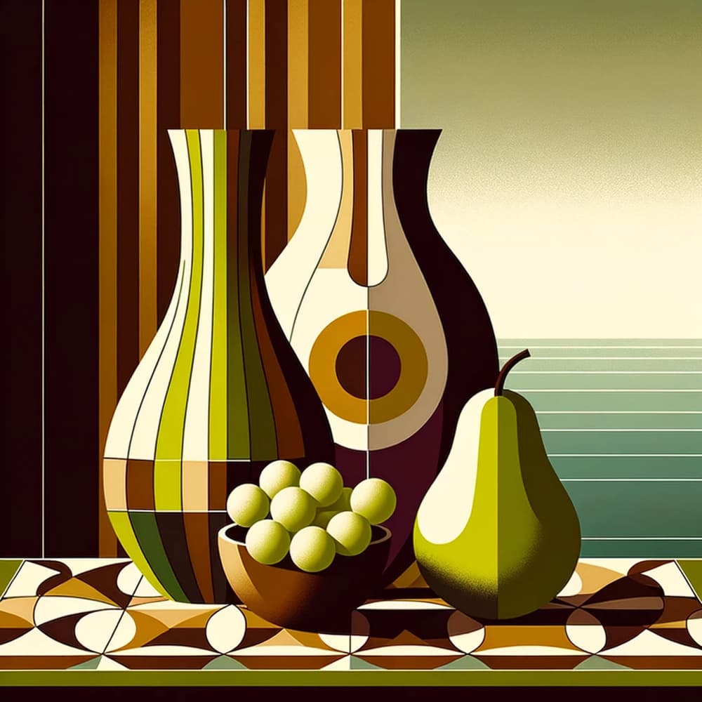 Geometric Fruit Still Life by David Galan — canvas wall art