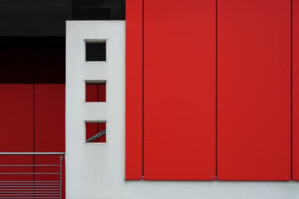 Modern Red Building by Stephan Rückert — canvas wall art