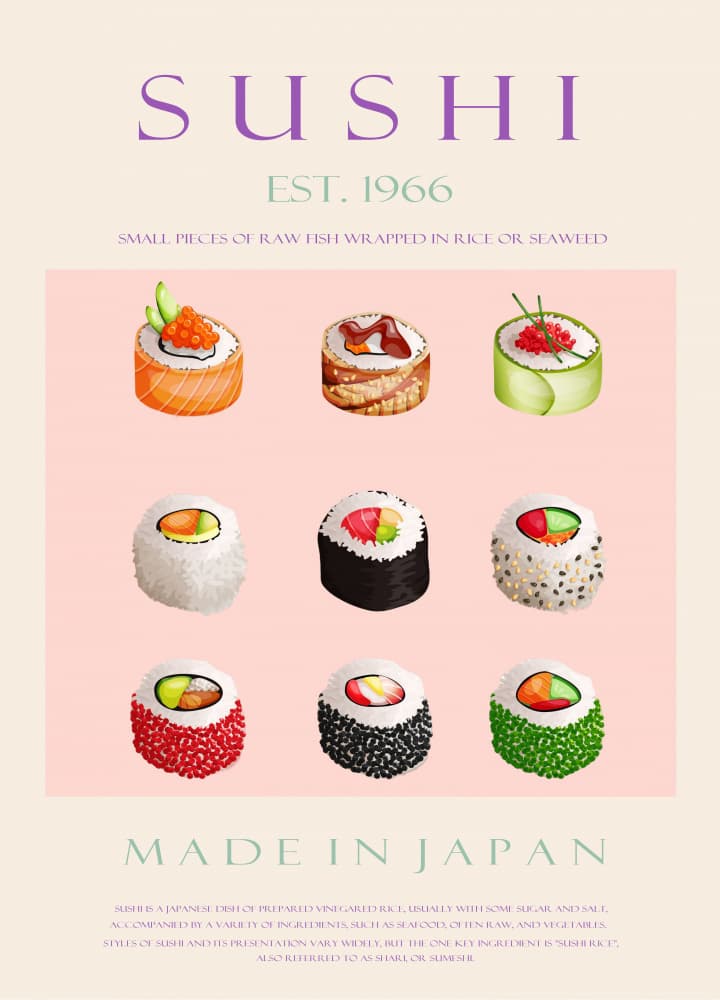 Japanese Sushi Collection by Rikke Løndager Boisen — canvas wall art