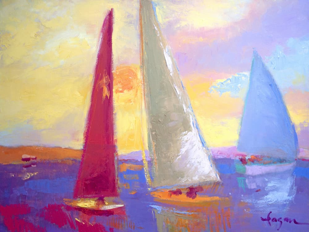 Sunset Sails by Dorothy Fagan — canvas wall art