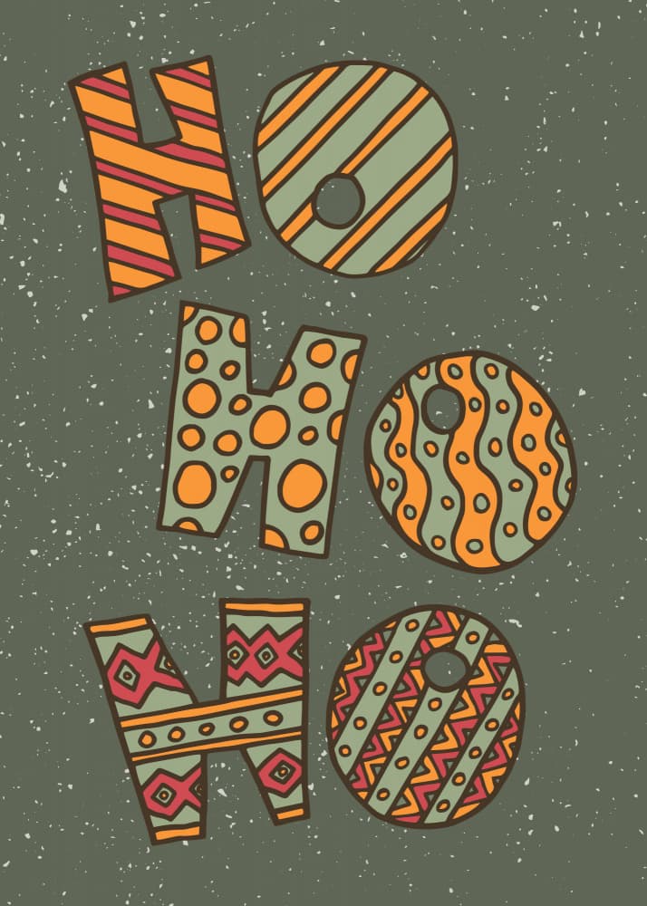 Festive Ho Ho Ho by Olena Kovalova — canvas wall art