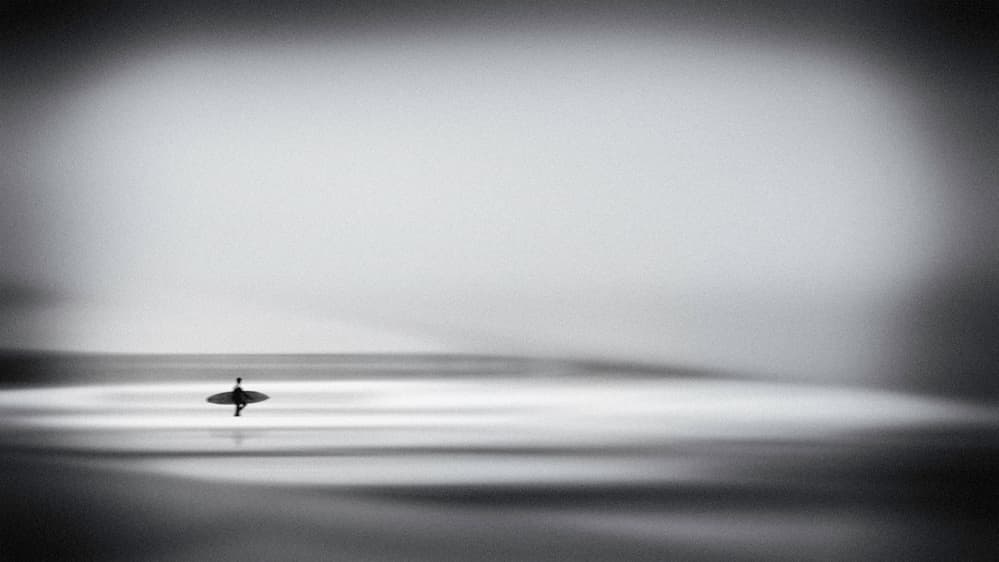 Lone Surfer Serenity by Ina Tänzer — canvas wall art