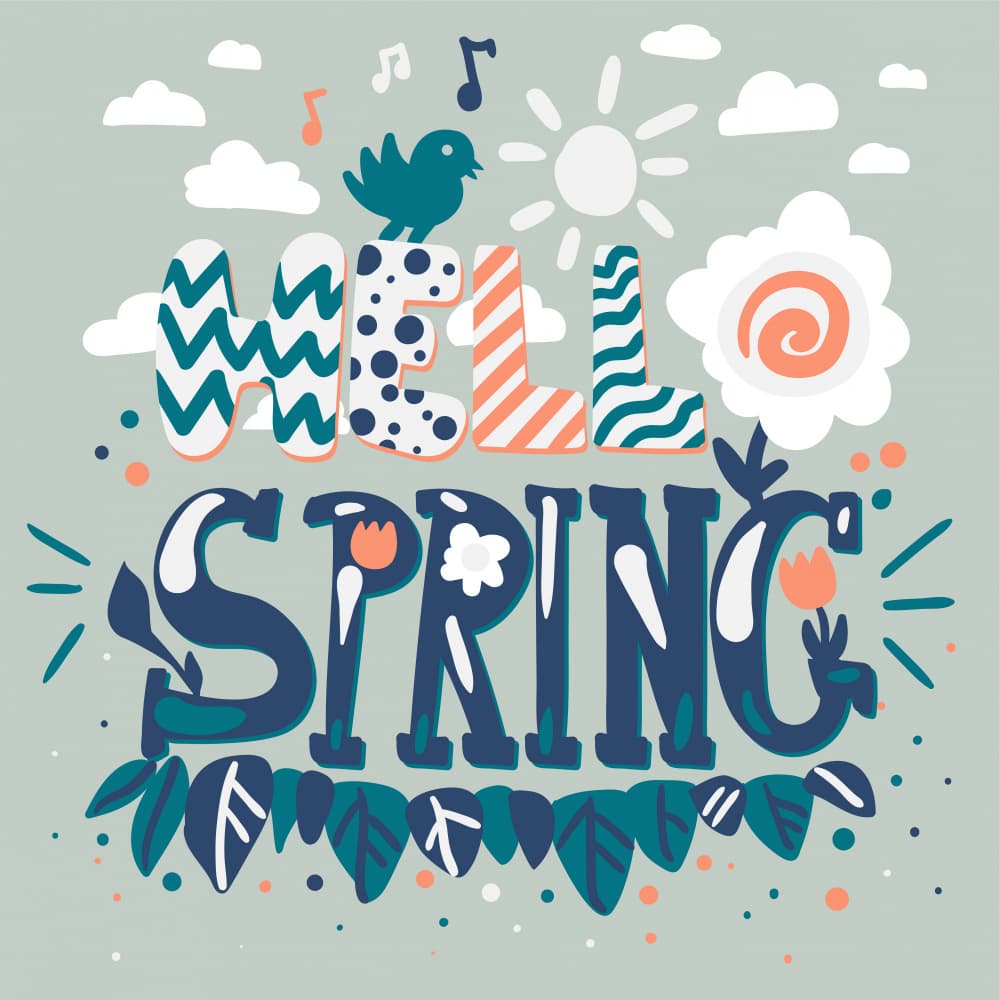 Hello Spring Whimsy by Marika Barsrsind — canvas wall art