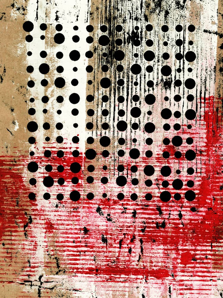Red Black Abstract Dots by Petr Strnad — canvas wall art