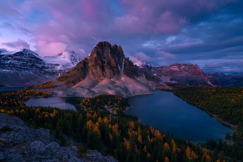 Majestic Mountain Twilight by Jenny L. Zhang — canvas wall art