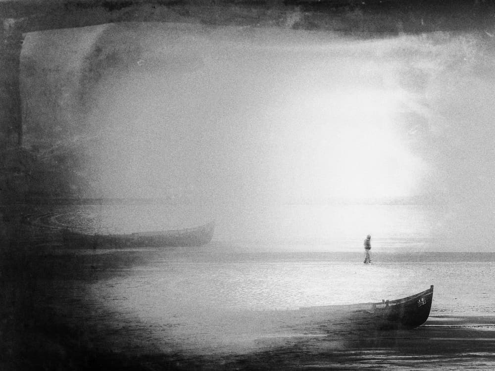Misty Shoreline Solitude by Emilian Avramescu — canvas wall art