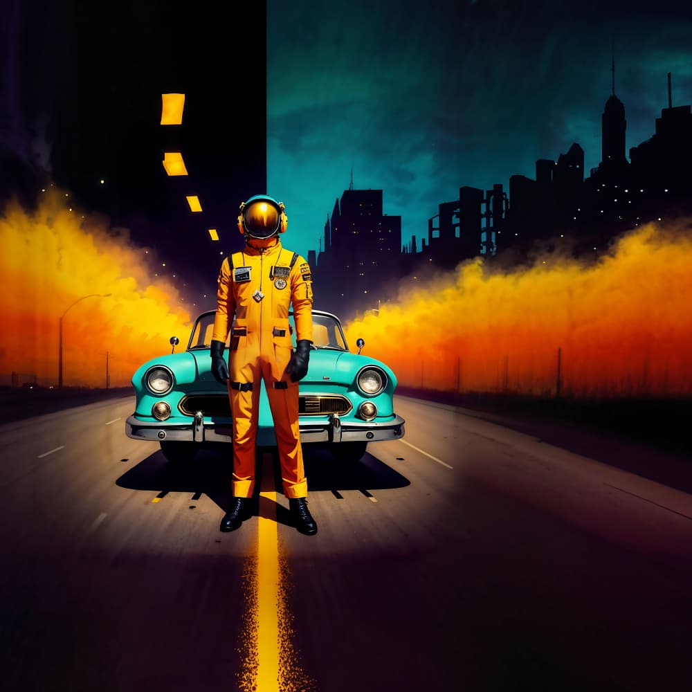 Fancy Car Astronaut by Cicero Spin — canvas wall art
